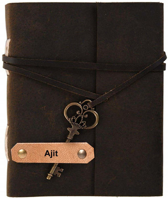Rjkart Printed Leather Diary A5 Diary Unruled 200 Pages(Brown)