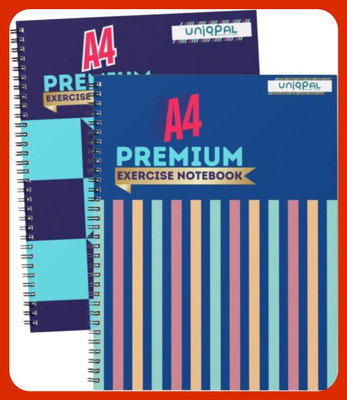UNIQPAL SPIRAL Notebook A4 Notebook RULED /LINE 200 Pages(Multicolor, Pack of 2)