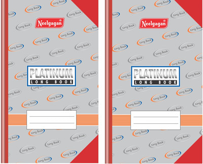 NEELGAGAN Platinum Notebook ,Register Size (19.5 cm x 31.7 cm) Hardbound P-2 Regular Note Book Single Line Notebook (Hindi) 192 Pages(Multicolor, Pack of 2)