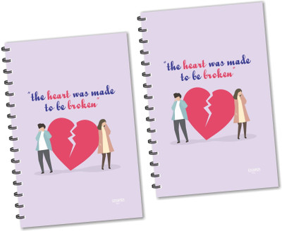 ESCAPER The Heart was made to be Broken Designer Diaries (Ruled - A5 Size - Pack of 2 Diaries), Break Up Diaries, Love Diaries A5 Diary Ruled 160 Pages(Multicolor, Pack of 2)