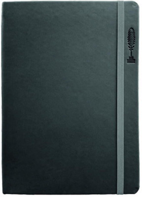 ANUPAM Fluct Premium Ruled Journal Notebook 80Gsm Ruled Notebook Matte Finish PU Cover A5 Journal With Designer Engraving for Daily Notes Taking,Writing in School & Office 192 Pages(Gray)