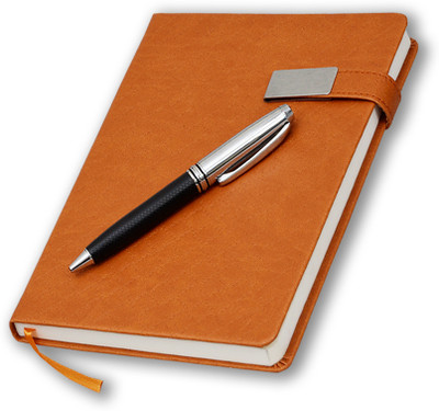 COI A5 Designer Leatherette Executive Organizer undated Diary/Planner with Pen.… A5 Notebook Ruled 180 Pages(Orange)