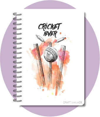 craft maniacs CRICKET 2024 NOTEBOOK COLLECTION A5 Diary RULED 160 Pages(White)
