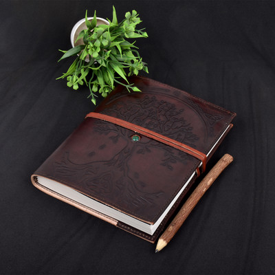 Bonjour Store handicrafts Handmade A5 Note Book Unruled 100 Pages A5 Diary 100 200 Pages(Brown)