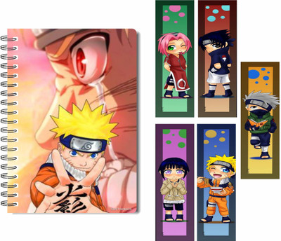 craft maniacs NARUTO DIARY & FREEBIE BOOKMARKS A5 Notebook RULED 100 Pages(Multicolor)