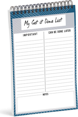 Inkdotpot Spiral Binding Notepad Regular Planner Unruled 50 Pages(Blue)