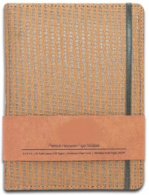 SMKT Premium Hand-Woven Khadi-Jute Cover Undated Notebook/Diary A5 Note Book RULED 188 Pages(Vintage Checks)