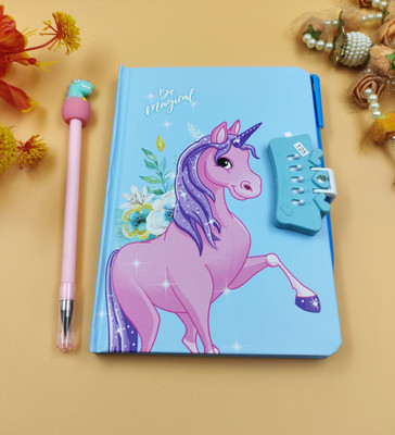 Paper Bear Unicorn A4 Diary ruled 70 Pages(Light Blue)