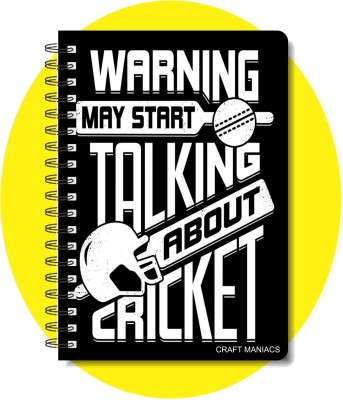 craft maniacs CRICKET 2024 NOTEBOOK COLLECTION A5 Diary RULED 160 Pages(White)