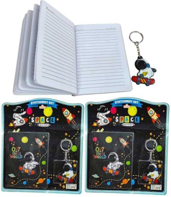 AMANVANI AMANAVNI Space Diary for Girls with Keychain,Space Notebook Diary for Kids Regular Diary ruled 80 Pages(Multicolor, Birthday Return Gifts, Pack of 4)