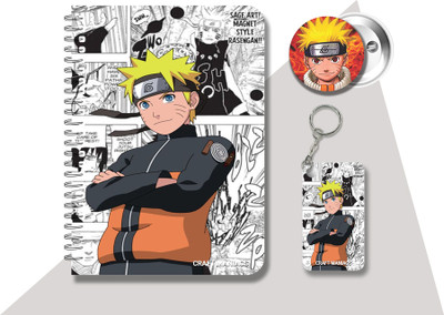 craft maniacs NARUTO DIARY & 2 FREEBIE A5 Notebook RULED 120 Pages(Multicolor, Pack of 3)