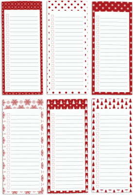 Inkdotpot Notepad Regular Note Pad Unruled 6 Pages(Red, Pack of 6)