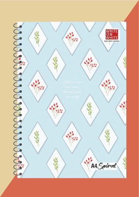 WRITE ON WHITE PREMIUM COLLECTION A4 Notebook Rulled 400 Pages(Light Blue)