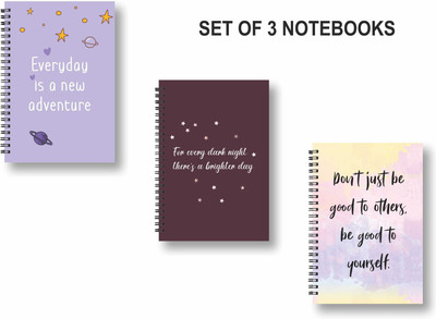 ROT RIX combo of 3 Notebooks A5 Diary Ruled 144 Pages(Multicolor, Pack of 3)