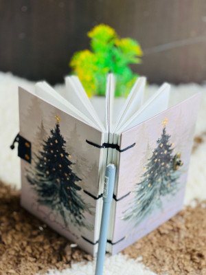NIZAM HANDICRAFT Christmas tree Printed Diary Notebook With Lock Clasp For Gift/Office A5 Diary 200 200 Pages(Multicolor)
