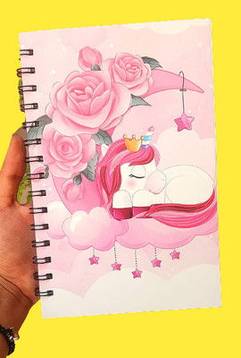 NAVDEEP COLLECTION Unicorn Diary A5 Diary 100 Pages(Pink)