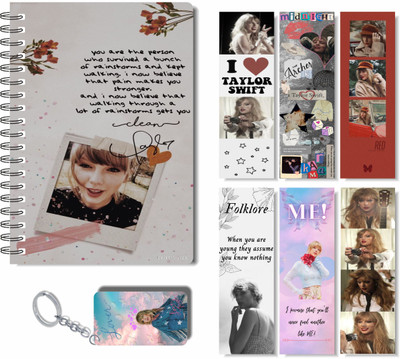 craft maniacs 2023 TAYLOR DIARY + TWO FREEBIE COLLECTION A5 Notebook RULED 160 Pages(Multicolor)