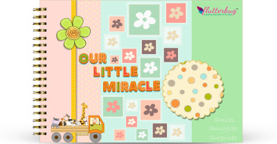 FLUTTERBUG Our Little Miracle Baby Milestone Book A5 Journal First Year Keepsake Journal, Ideal Newborn Gift to Capture Special Moments 100 Pages(Multicolor)