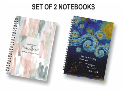 ROT RIX Wirebound journal A5 Diary Unruled, blank 144 Pages(Multicolor, Pack of 2)