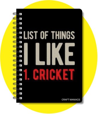 craft maniacs CRICKET 2024 NOTEBOOK COLLECTION A5 Diary RULED 160 Pages(White)