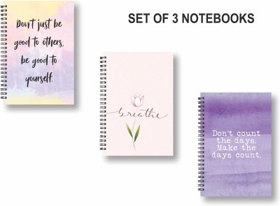 ROT RIX combo of 3 Notebooks A5 Diary Ruled 144 Pages(Violet, Multicolor, Pack of 3)