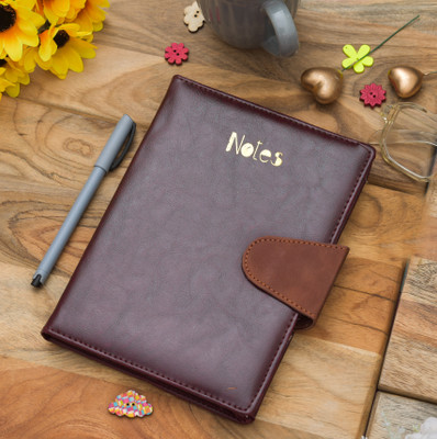 SPM Classic Premium Leather Travel Journal Diary for Gifting Purpose A5 Notebook Singled ruled 200 Pages(Brown)
