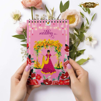 Nyouta Wedding Notepad A5 Note Pad Single Ruled. 50 Pages(Dulhan Flower Crown)