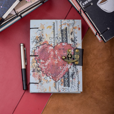 NIZAM HANDICRAFT RED HEART A5 Diary UNRULED 200 Pages(Multicolor)