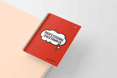 WRITE ON WHITE WRITE SELF DEPRECATING HUMOR ON OUR PROFESSIONAL OVERTHINKER A4 Notebook RULLED 200 Pages(Red)