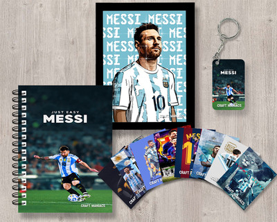 craft maniacs FOOTBALLER GIFTING COMBO A5 Notebook RULED 120 Pages(Multicolor)