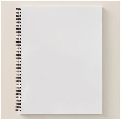 kawality yes A4 Notebook Spiral plain answer writing Notes booklet 70gsm quality (multicolor cover) 300 Pages(White)