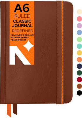 NEORAH - Ruled Journal Notebook - 110 GSM - Office Hardcover Notebook - A6 Notebook Single Ruled 160 Pages(Brown)