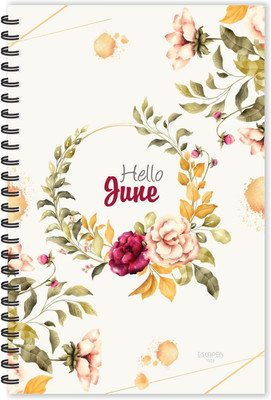 ESCAPER Floral Hello June Monthly Diary (Ruled-A5 Size), June Month diary, Notebook A5 Diary Ruled 160 Pages(Multicolor)