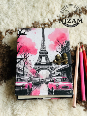 ARSHAD HANDICRAFT Paris Eiffel Tower Print special binding A5 Diary Un-Ruled A5 Diary 200 200 Pages(Multicolur)