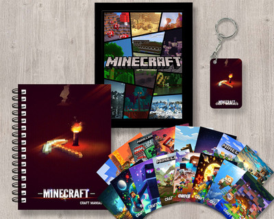 craft maniacs MINECRAFT GIFTING COMBO A5 Notebook RULED 120 Pages(Black)
