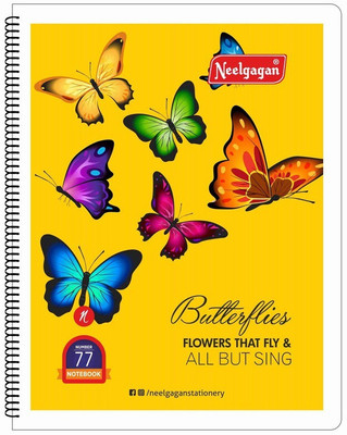 NEELGAGAN Spiral Note Book No. 77, Writing Note book P-8 (14.0 cm x 22.0 cm) Assorted Notebook Ruled 80 Pages(Multicolr, Pack of 8)