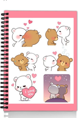craft maniacs MILK MOCHA COLLECTION A5 Diary RULED 100 Pages(ILOVEYOU COLLAGE)
