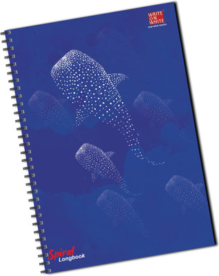WRITE ON WHITE Oceanic Design SPIRAL A4 Notebook RULLED 400 Pages(Blue)