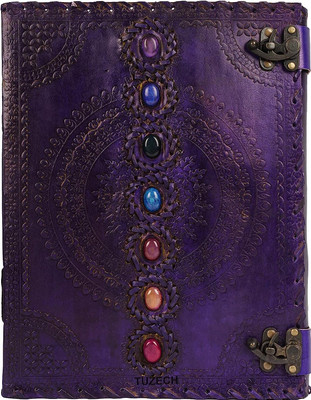 Prathak Exports Handmade Leather Dairy A2 Diary Plain 100 Pages(Purple)