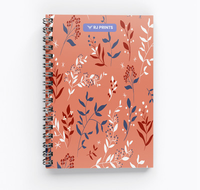RJPrint Floral Pattern A5 Notebook Unruled 200 Pages(Multicolor)