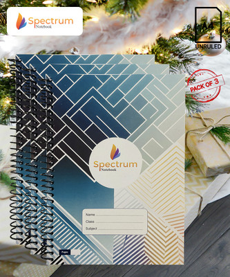 GARGANDASSOCI SPECTRUM A4 Notebook PLAIN AND UNRULLED 180 Pages(Blue, Pack of 3)