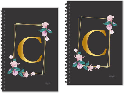 ESCAPER C letter Diaries (Ruled - A5 - Pack of 2 Diaries), C initial Diaries, C alphabet Diaries A5 Diary Ruled 160 Pages(Multicolor, Pack of 2)