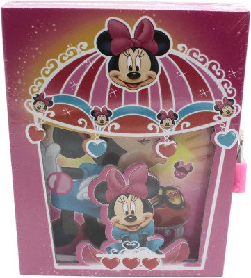 neoinsta shopping Minnie mouse lock book Book-size Diary Unruled 50 Pages(Pink)