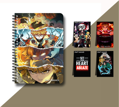 craft maniacs DEMON SLAYER 2023 NOTEBOOK COLLECTION A5 Diary RULED 160 Pages(White)