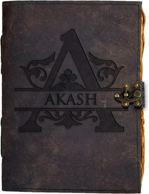 DI-KRAFT Handmade Classic Design Leather-AKASH Printed Diary A5 Diary Unruled 200 Pages(Brown 53)