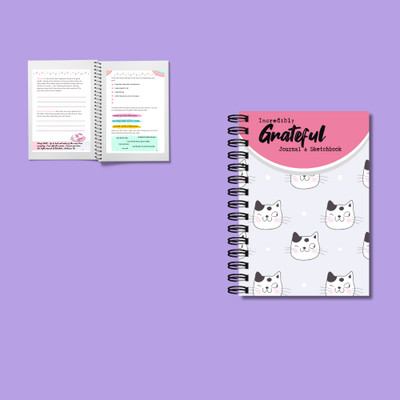 ekdali Incredibly Grateful Blue Pink Journal A5 Journal Unruled 160 Pages(Multicolor)