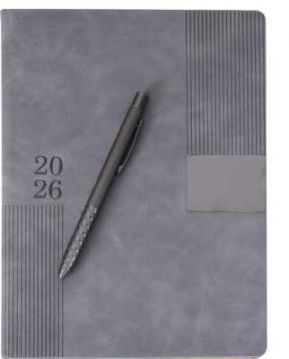 Scribelle Diary 2026 A5 Diary Single Rule , Month Cut 324 Pages(Grey)