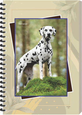 ESCAPER Dalmatian Dog Diary, Laminated Soft Cover Notepad, Spiral Notebook A5 Diary Ruled 160 Pages(Dalmatian Dog)