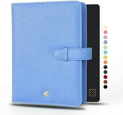 NEORAH B6 NotebookSLEEVE with Loop + JOURNAL|Faux Leather+ Penloop|6 CardSlots B6 Organizer Dotgrid 160 Pages(Light Blue) NEORAH B6 NotebookSLEEVE with Loop + JOURNAL|Faux Leather+ Penloop|6 CardSlots B6 Organizer Dotgrid 160 Pages(Light Blue)