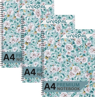 UNIQPAL Set of 3 A4 Notebook RULED /LINE 120 Pages(Multicolor, Pack of 3)